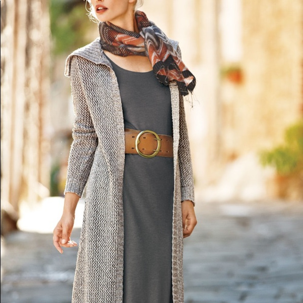 Peruvian Connection | Open Weave Duster Cardigan